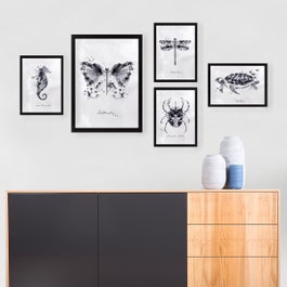 Wallity SET_017 Set de 5 Cuadros Decorativos Enmarcados Multicolor